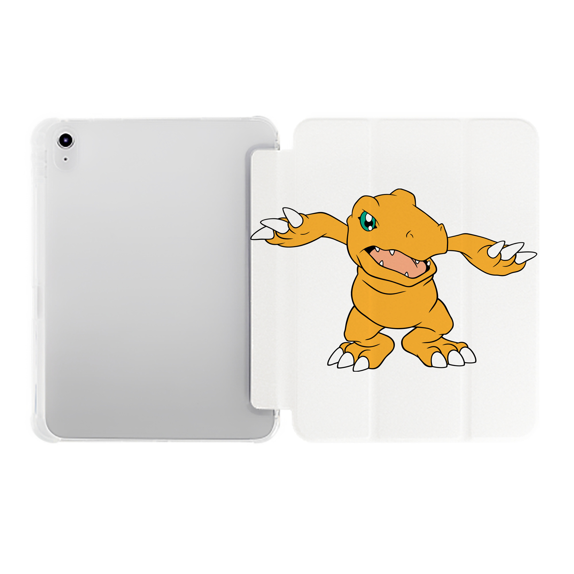 （画像用） Digimon デジタルモンスター/デジモン IPad ケース ペン収納付き 三つ折りスタンド PUレザー×シリコン 対応機種9.5/10.5/10.9インチ